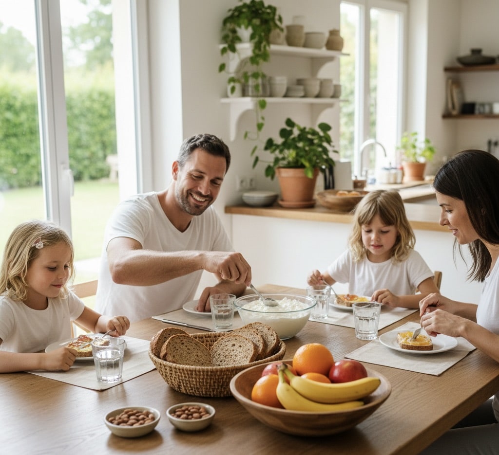 Petit-déjeuner famille